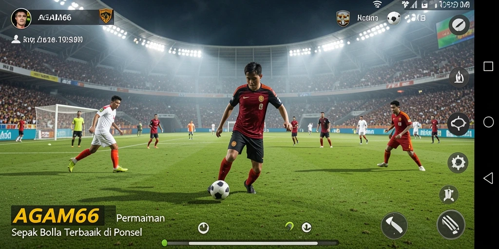 Tangkapan layar utama AGAM66 menunjukkan aksi seru di lapangan sepak bola.