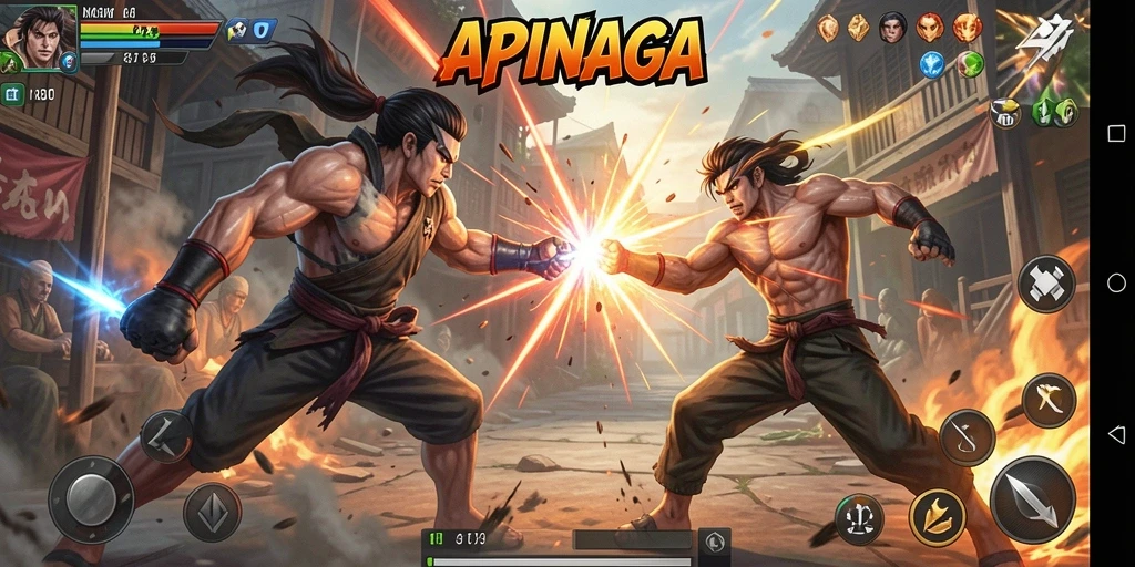 Tampilan gameplay seru dan mendebarkan di APINAGA.