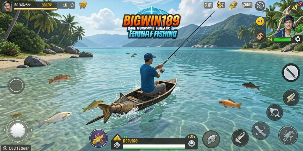 Screenshot gameplay <strong>BIGWIN189</strong> menampilkan aksi memancing yang mendebarkan.