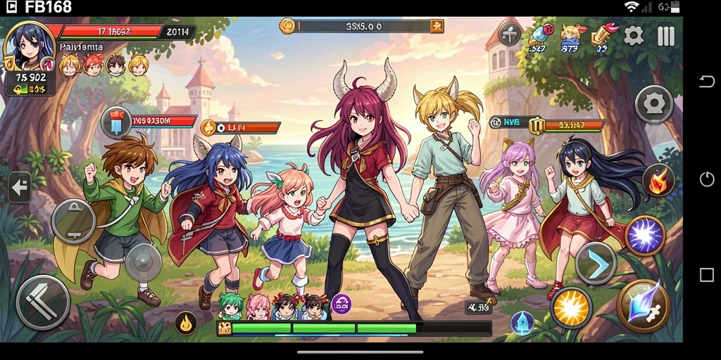 Screenshot gameplay FB168 yang menampilkan karakter Anime beraksi.