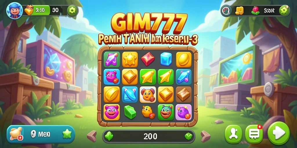 Screenshot GIM777 menampilkan gameplay seru Match-3 yang menantang.