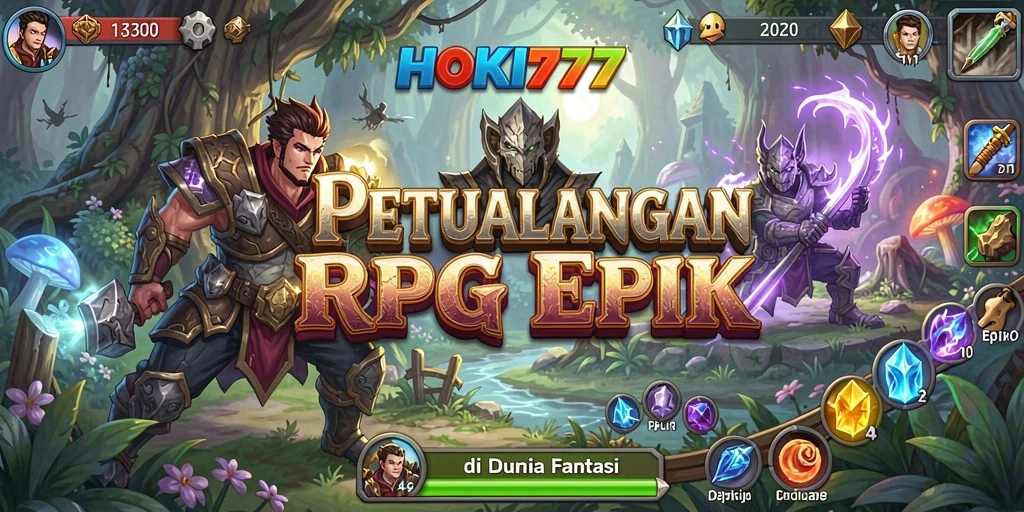 Menampilkan pertarungan seru dalam gameplay RPG HOKI777.