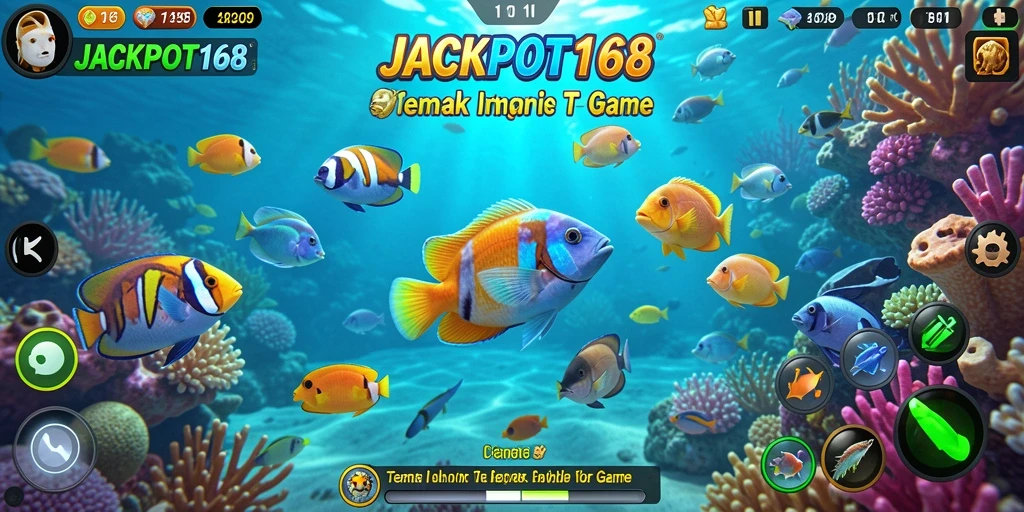 Screenshot gameplay JACKPOT168 yang penuh aksi Tembak Ikan.