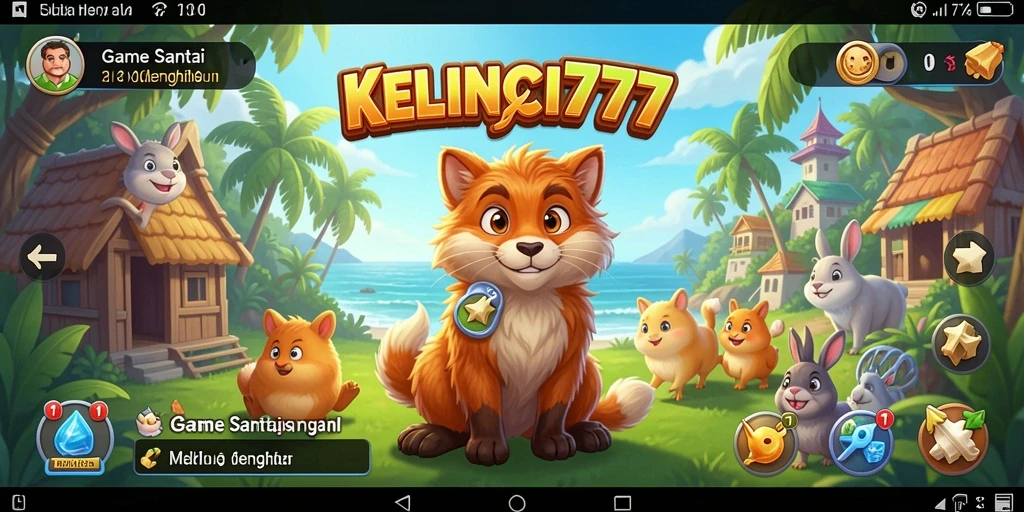 Tampilan gameplay KELINCI777 yang menarik dan penuh warna.