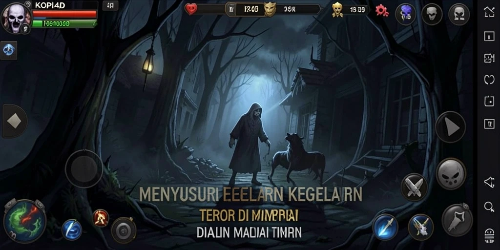 Tampilan gameplay KOPI4D yang mencekam dan menakutkan.