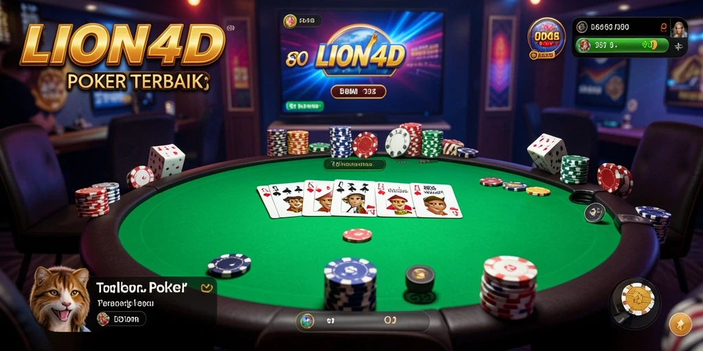 Tampilan gameplay LION4D yang seru dan menarik saat bermain poker.