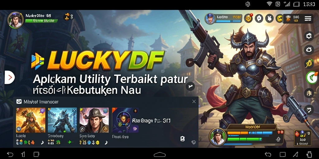 Screenshot LUCKYDF menunjukkan antarmuka pengguna yang sederhana dan fungsional.
