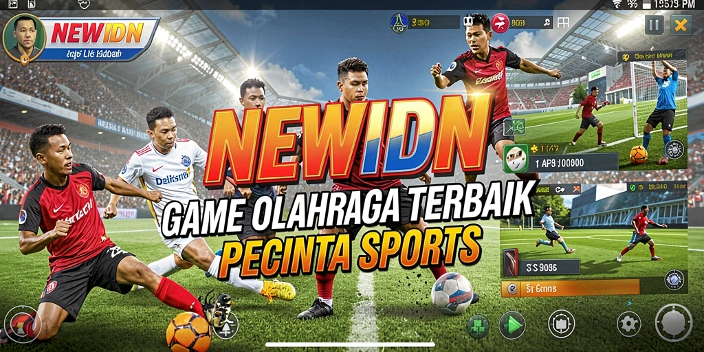 Tampilan gameplay <strong>NEWIDN</strong> menampilkan aksi olahraga yang intens dan menantang.