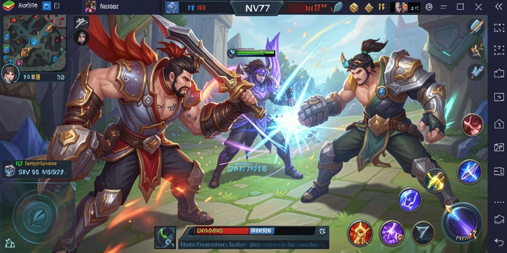 Gameplay intens dan seru dalam arena MOBA.