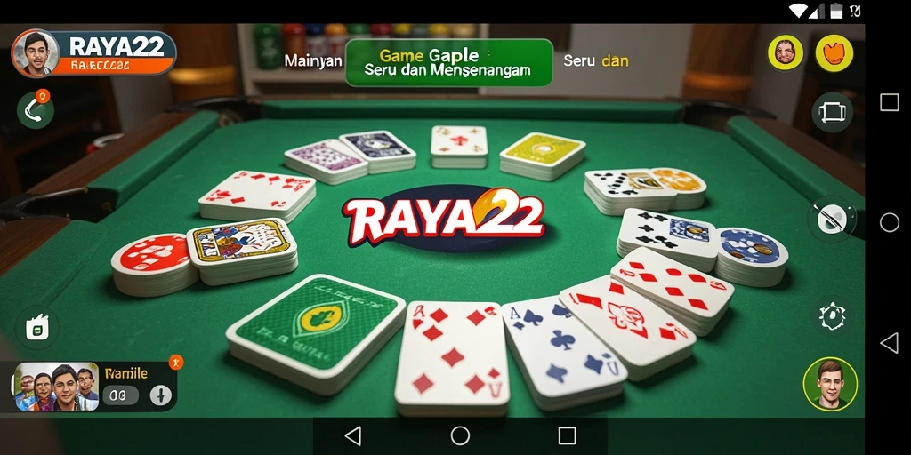 Gameplay seru Gaple di RAYA22 dengan teman-teman.