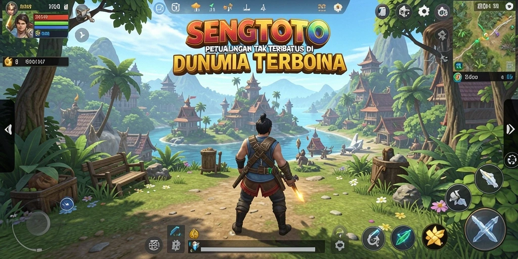 Screenshot gameplay <strong>SENGTOTO</strong> menampilkan eksplorasi dunia yang luas dan interaksi pemain.
