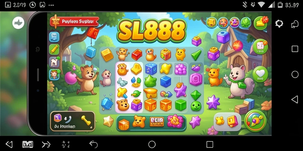 Tampilan utama SL888 menampilkan gameplay puzzle yang menantang dan menyenangkan.