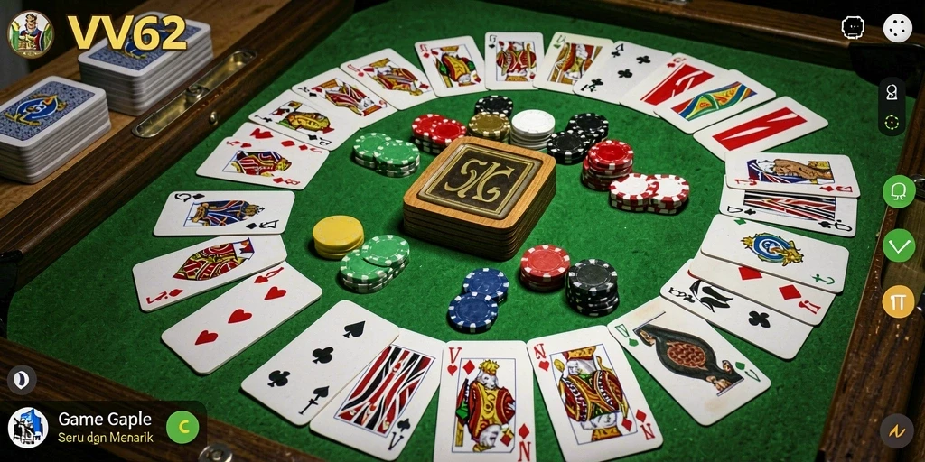Tampilan gameplay seru dari aplikasi Gaple VV62.