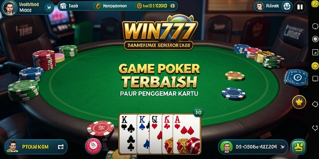 Tangkapan layar gameplay intens dalam aplikasi Poker WIN777.
