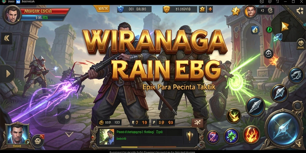 Tampilan menarik dari gameplay strategi WIRANAGA dengan pertempuran taktis.