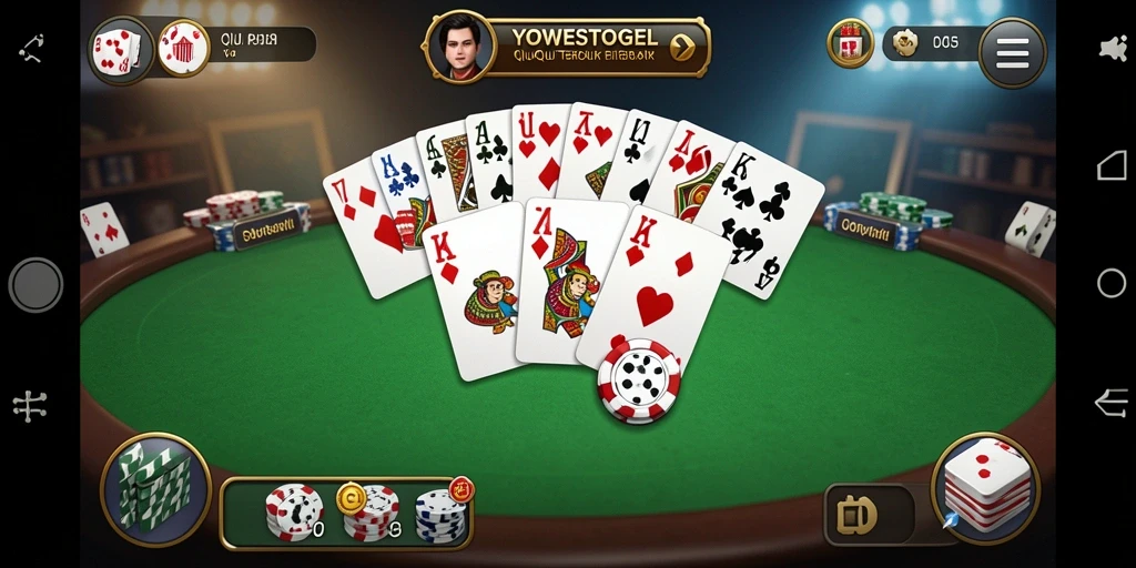 Tampilan gameplay seru dari YOWESTOGEL dengan kartu QiuQiu.